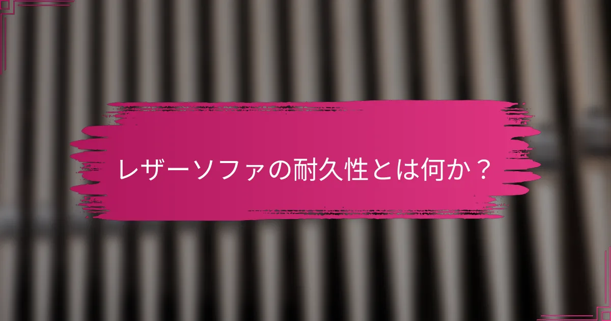 レザーソファの耐久性とは何か？