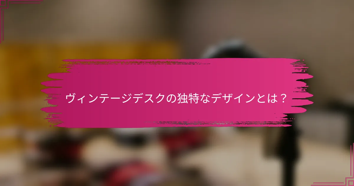 ヴィンテージデスクの独特なデザインとは？